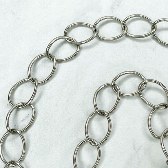 Silver Tone Simple Ball Charm Metal Chain Link Belt Extra Small/Small (XS/S) ✨ - Picture 6 of 10